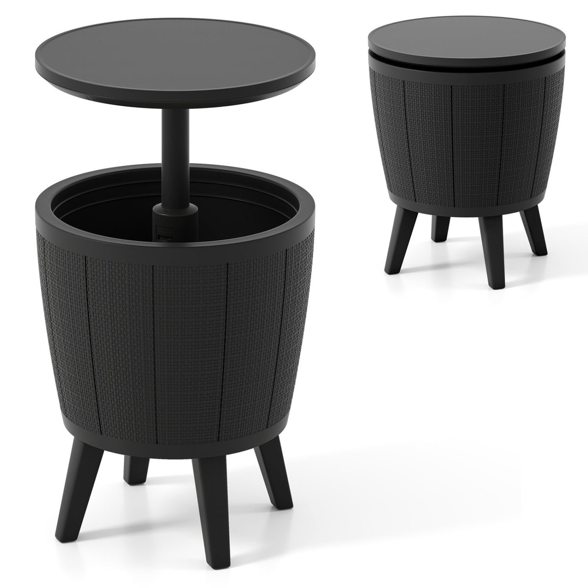 10 Gallon Beer and Wine Cooler with Lift-Top and Drainage Plug-Black view 4