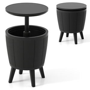 10 Gallon Beer and Wine Cooler with Lift-Top and Drainage Plug-Black view 4