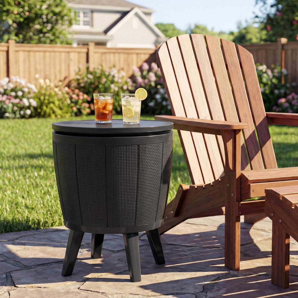 10 Gallon Beer and Wine Cooler with Lift-Top and Drainage Plug-Black view 6