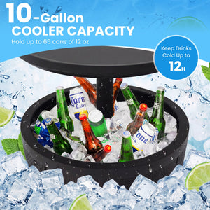 10 Gallon Beer and Wine Cooler with Lift-Top and Drainage Plug-Black view 7