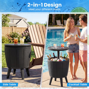 10 Gallon Beer and Wine Cooler with Lift-Top and Drainage Plug-Black view 8