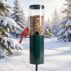 10 LBS Large Capacity Squirrel Proof Bird Feeder with Pole Mount and Baffle view 3