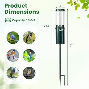 10 LBS Large Capacity Squirrel Proof Bird Feeder with Pole Mount and Baffle view 5