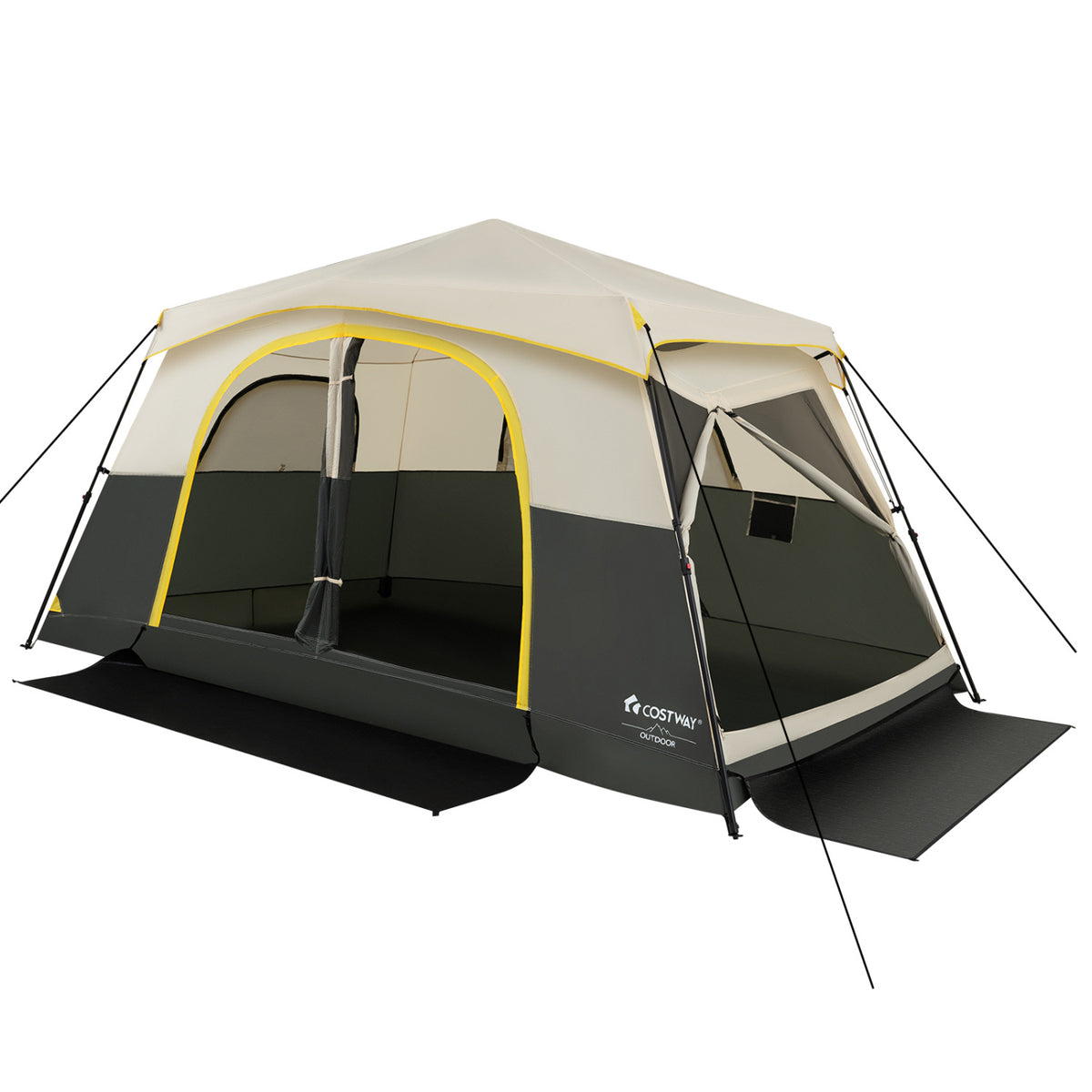 10 Person Instant Cabin Camping Tent with Rainfly 13 ft x 9 ft Portable Large Family Tent-Beige view 2