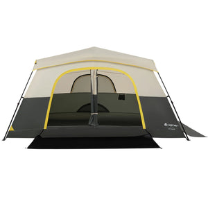 10 Person Instant Cabin Camping Tent with Rainfly 13 ft x 9 ft Portable Large Family Tent-Beige view 4