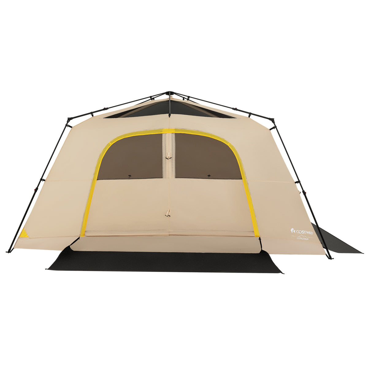 10 Person Instant Cabin Camping Tent with Rainfly 13 ft x 9 ft Portable Large Family Tent-Coffee view 4
