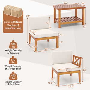 10-Piece Acacia Wood Outdoor Patio Furniture Set view 7