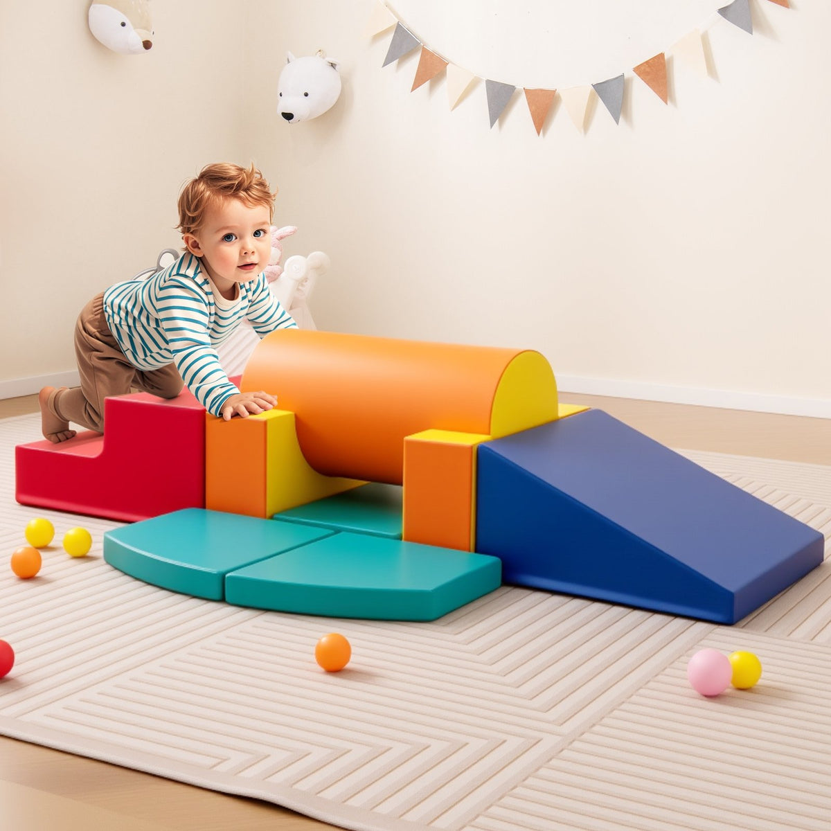 10-Piece Foam Climbing Toys for Toddlers-Multicolor view 2