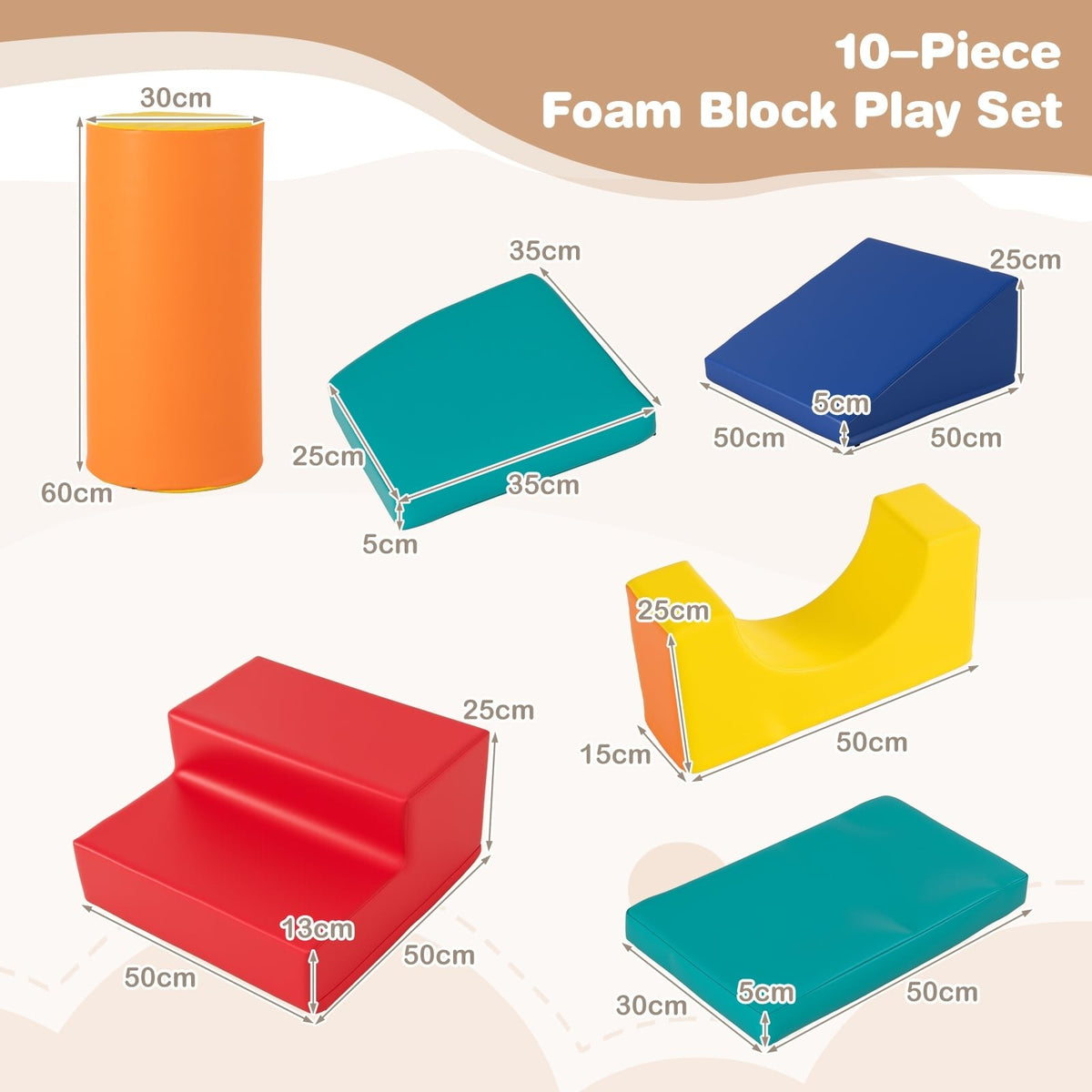 10-Piece Foam Climbing Toys for Toddlers-Multicolor view 4