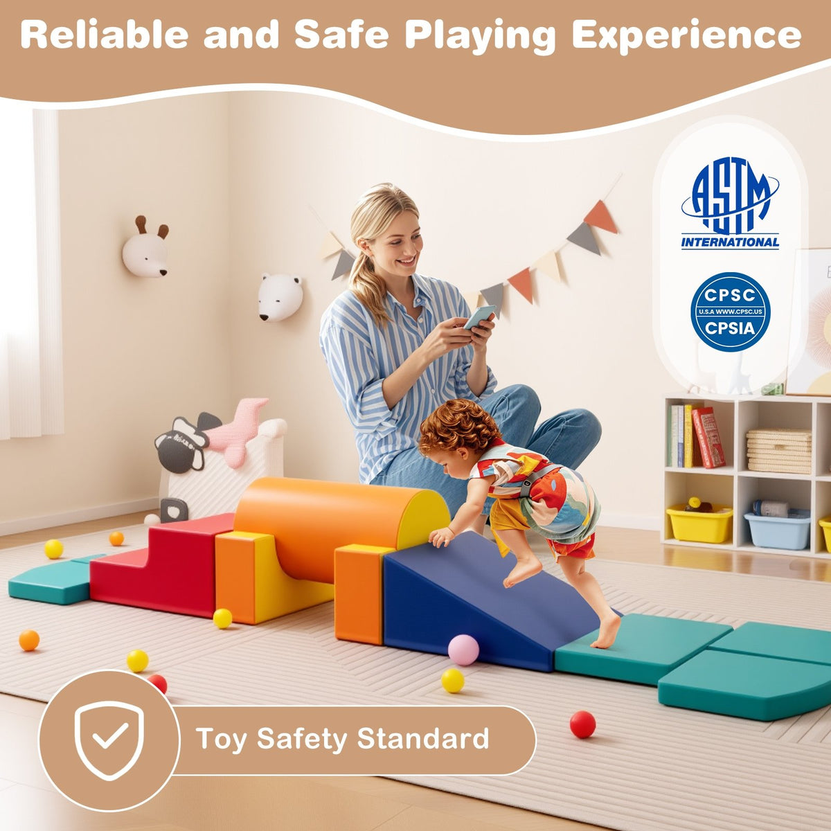 10-Piece Foam Climbing Toys for Toddlers-Multicolor view 5