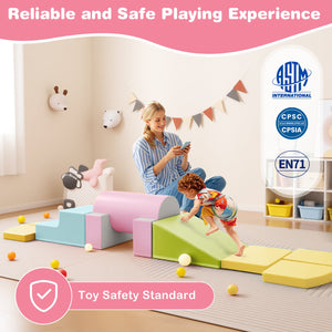10-Piece Foam Climbing Toys for Toddlers Soft Foam PU Leather Building Blocks-Yellow view 5