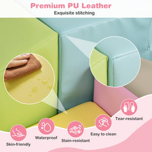 10-Piece Foam Climbing Toys for Toddlers Soft Foam PU Leather Building Blocks-Yellow view 6