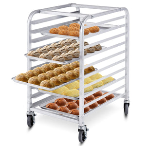 10 Sheets Aluminum Rolling Bakery Pan Rack view 4