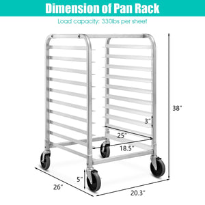 10 Sheets Aluminum Rolling Bakery Pan Rack view 5