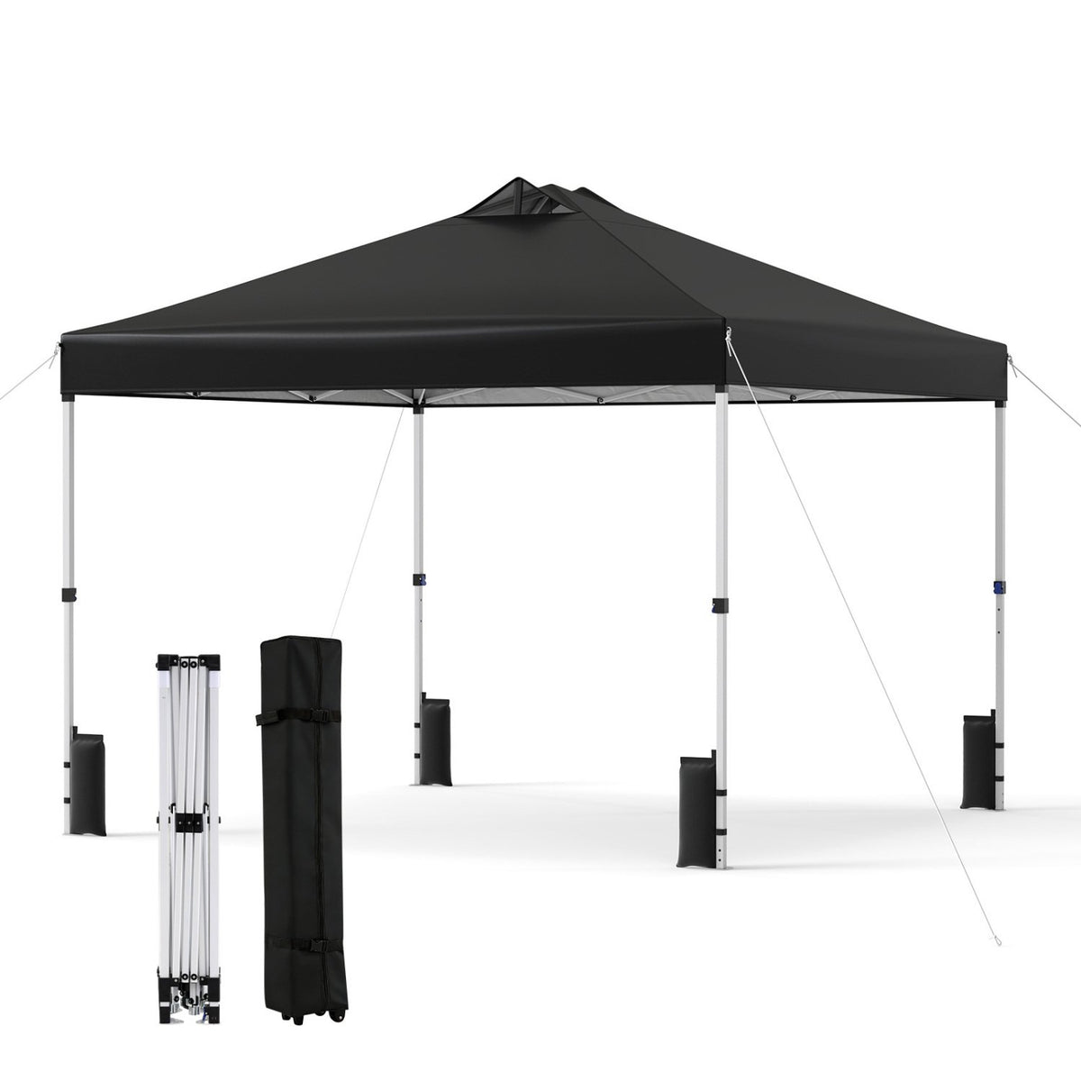 10 x 10 Feet Outdoor Commercial Pop up Canopy Tent-Black