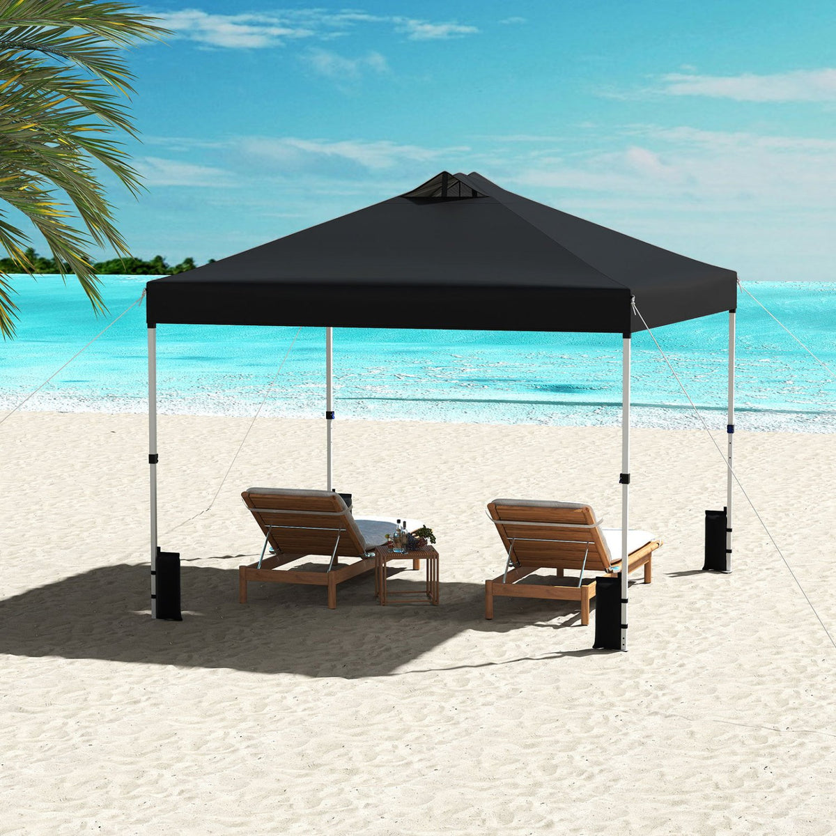 10 x 10 Feet Outdoor Commercial Pop up Canopy Tent-Black view 2