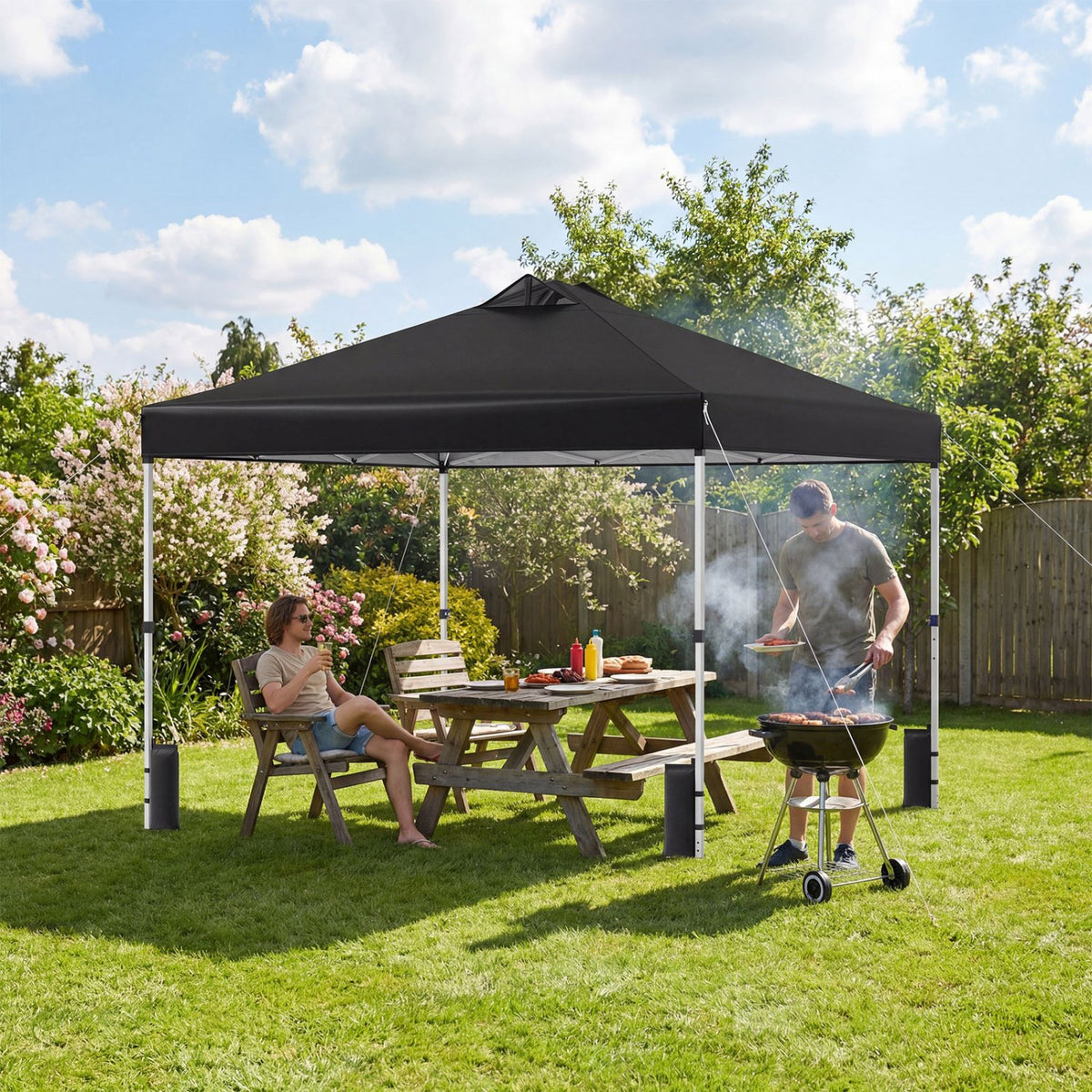 10 x 10 Feet Outdoor Commercial Pop up Canopy Tent-Black view 3