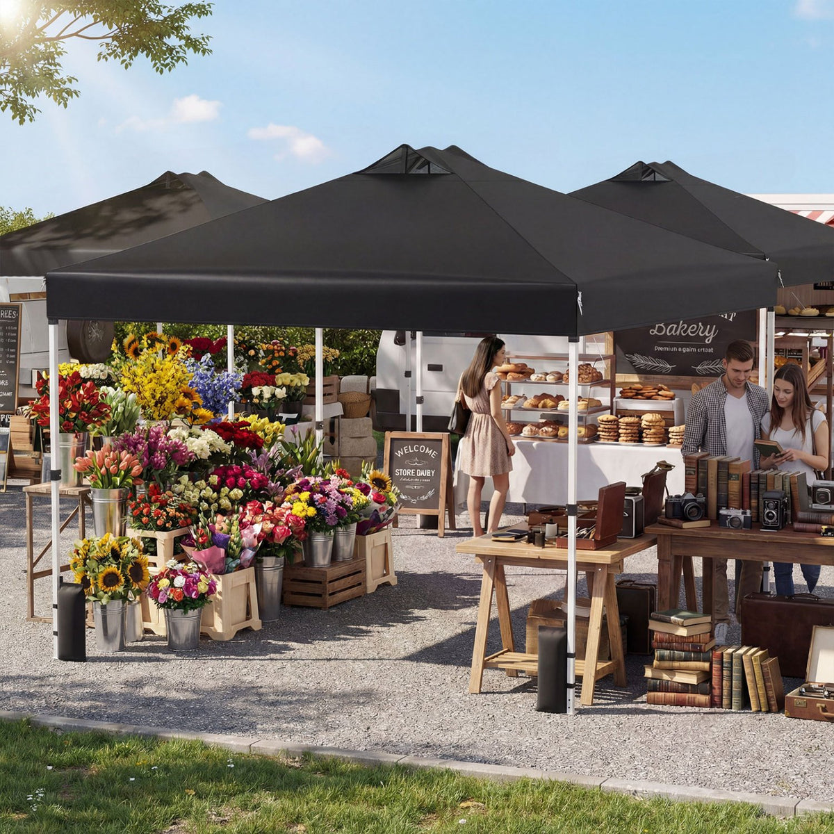 10 x 10 Feet Outdoor Commercial Pop up Canopy Tent-Black view 6