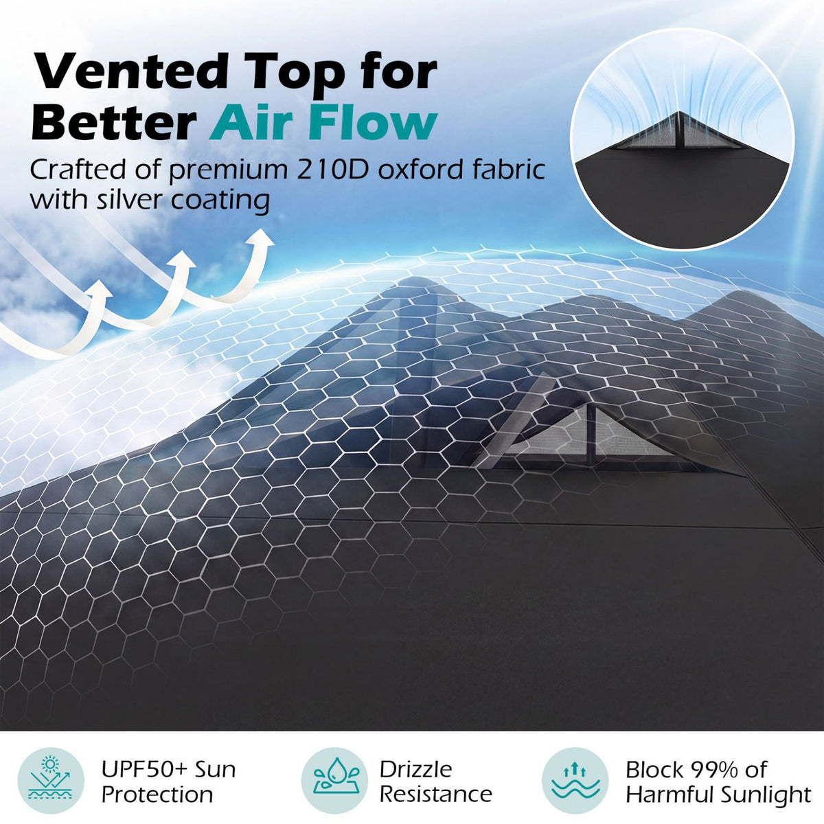 10 x 10 Feet Outdoor Commercial Pop up Canopy Tent-Black view 7