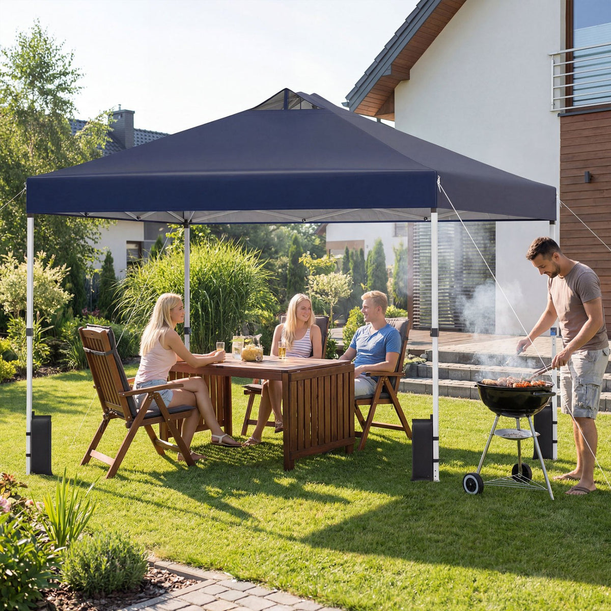 10 x 10 Feet Outdoor Commercial Pop up Canopy Tent-Blue view 2