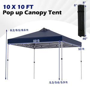 10 x 10 Feet Outdoor Commercial Pop up Canopy Tent-Blue view 5
