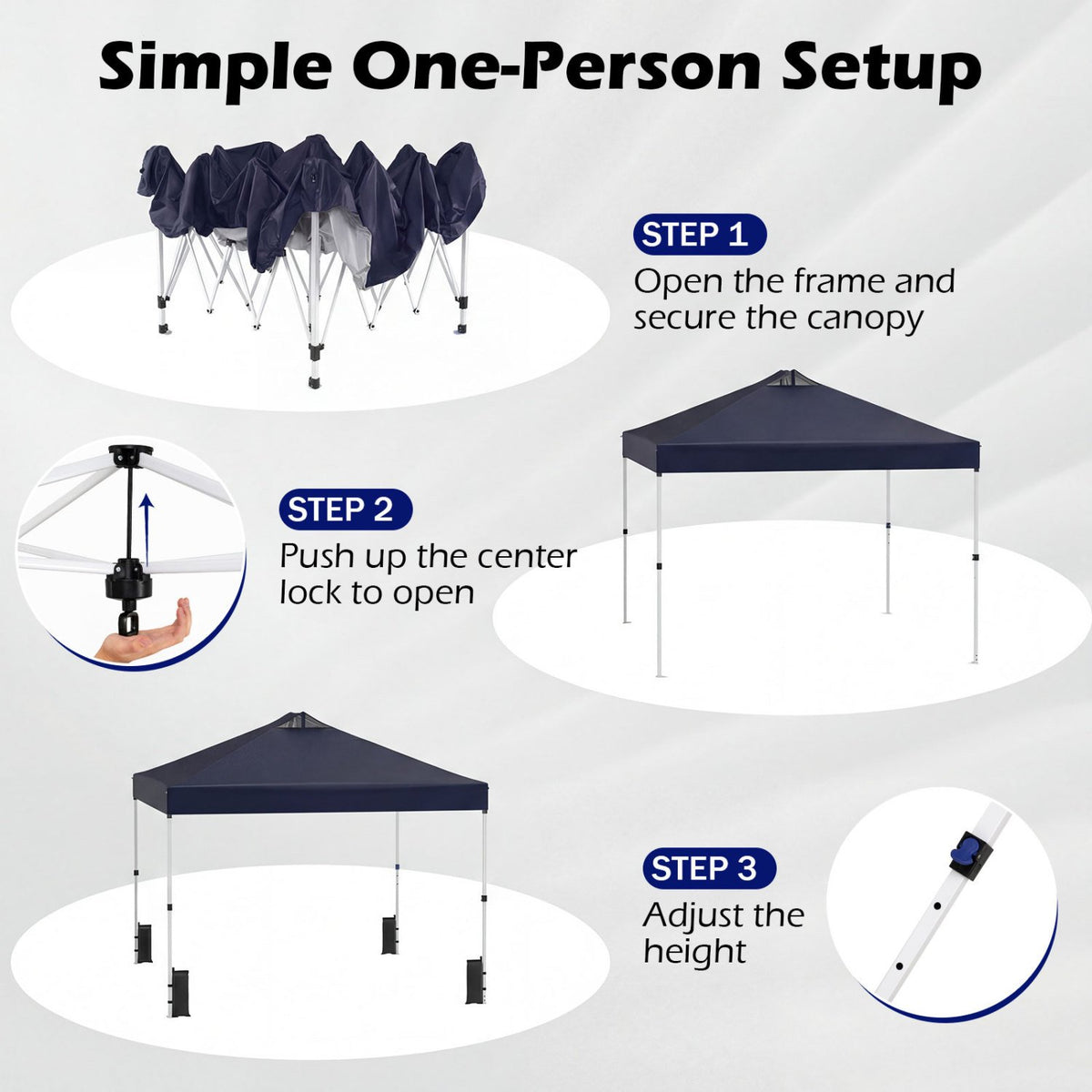 10 x 10 Feet Outdoor Commercial Pop up Canopy Tent-Blue view 9