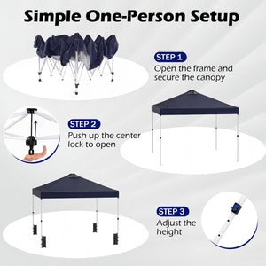 10 x 10 Feet Outdoor Commercial Pop up Canopy Tent-Blue view 9