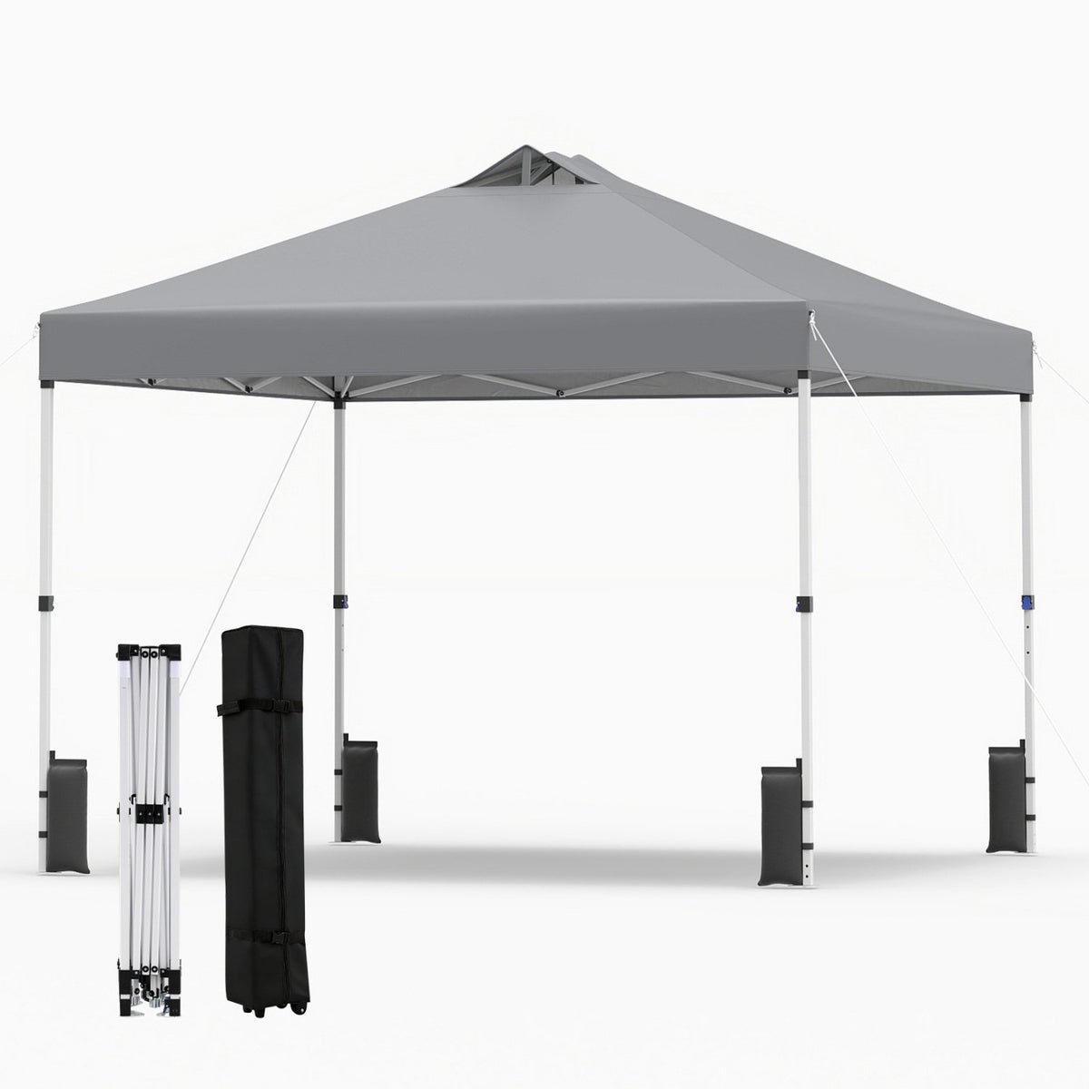 10 x 10 Feet Outdoor Commercial Pop up Canopy Tent-Gray