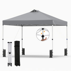 10 x 10 Feet Outdoor Commercial Pop up Canopy Tent-Gray view 4