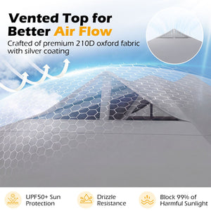 10 x 10 Feet Outdoor Commercial Pop up Canopy Tent-Gray view 7