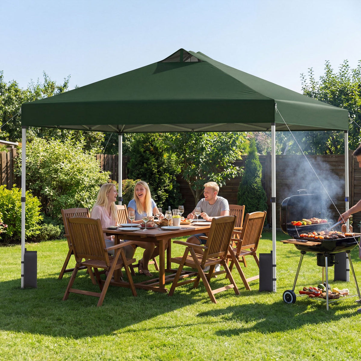10 x 10 Feet Outdoor Commercial Pop up Canopy Tent-Green view 2