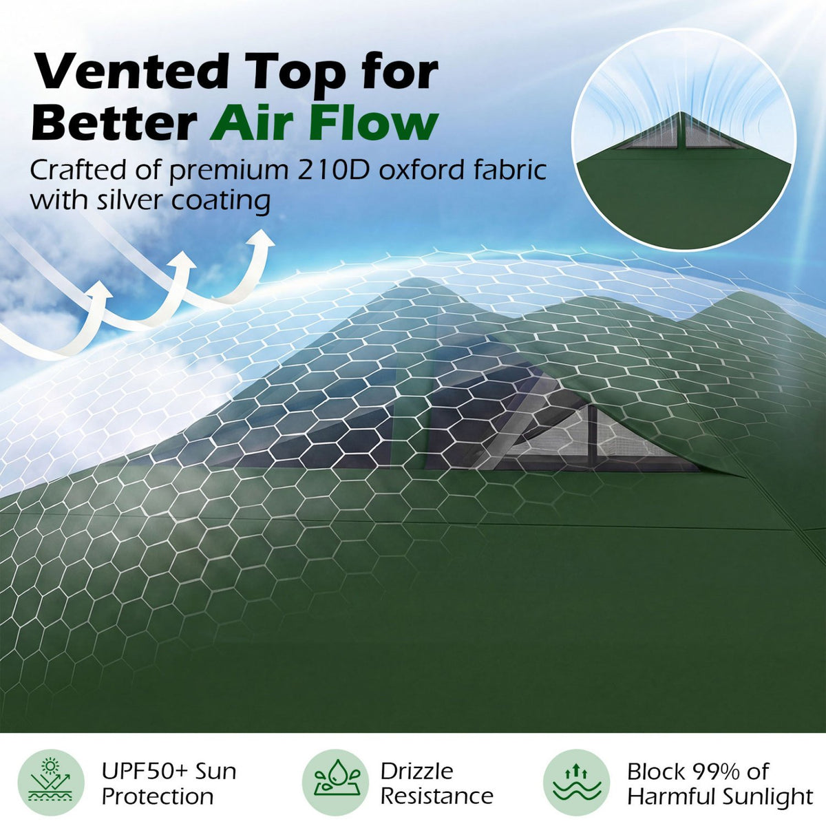 10 x 10 Feet Outdoor Commercial Pop up Canopy Tent-Green view 7