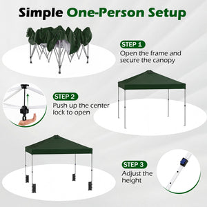 10 x 10 Feet Outdoor Commercial Pop up Canopy Tent-Green view 9