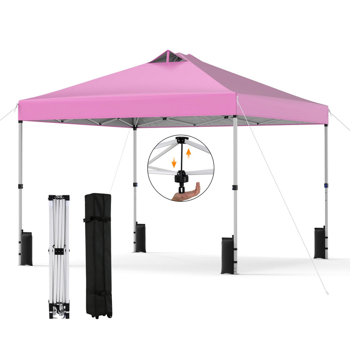 10 x 10 Feet Outdoor Commercial Pop up Canopy Tent-Pink view 4