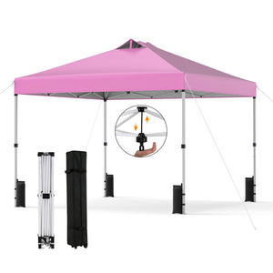 10 x 10 Feet Outdoor Commercial Pop up Canopy Tent-Pink view 4