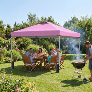 10 x 10 Feet Outdoor Commercial Pop up Canopy Tent-Pink view 6