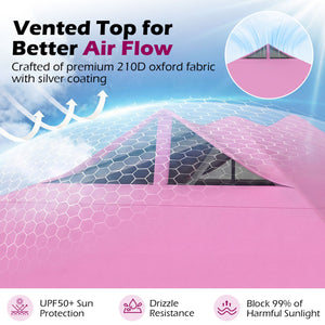 10 x 10 Feet Outdoor Commercial Pop up Canopy Tent-Pink view 7