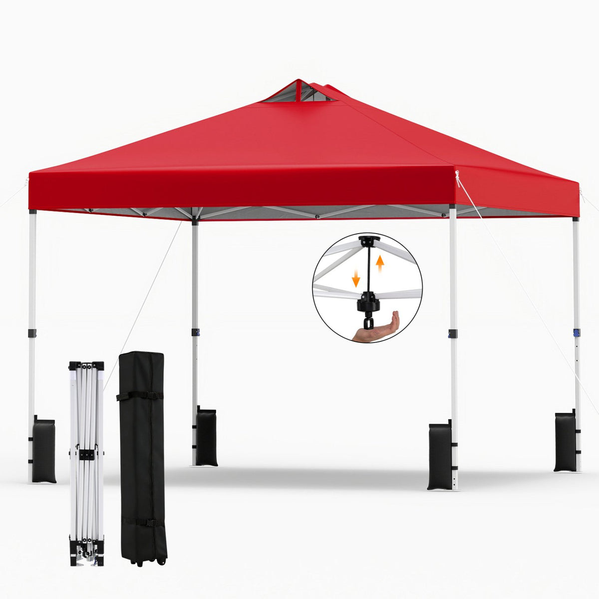 10 x 10 Feet Outdoor Commercial Pop up Canopy Tent-Red view 4