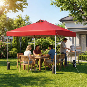 10 x 10 Feet Outdoor Commercial Pop up Canopy Tent-Red view 6