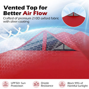 10 x 10 Feet Outdoor Commercial Pop up Canopy Tent-Red view 7