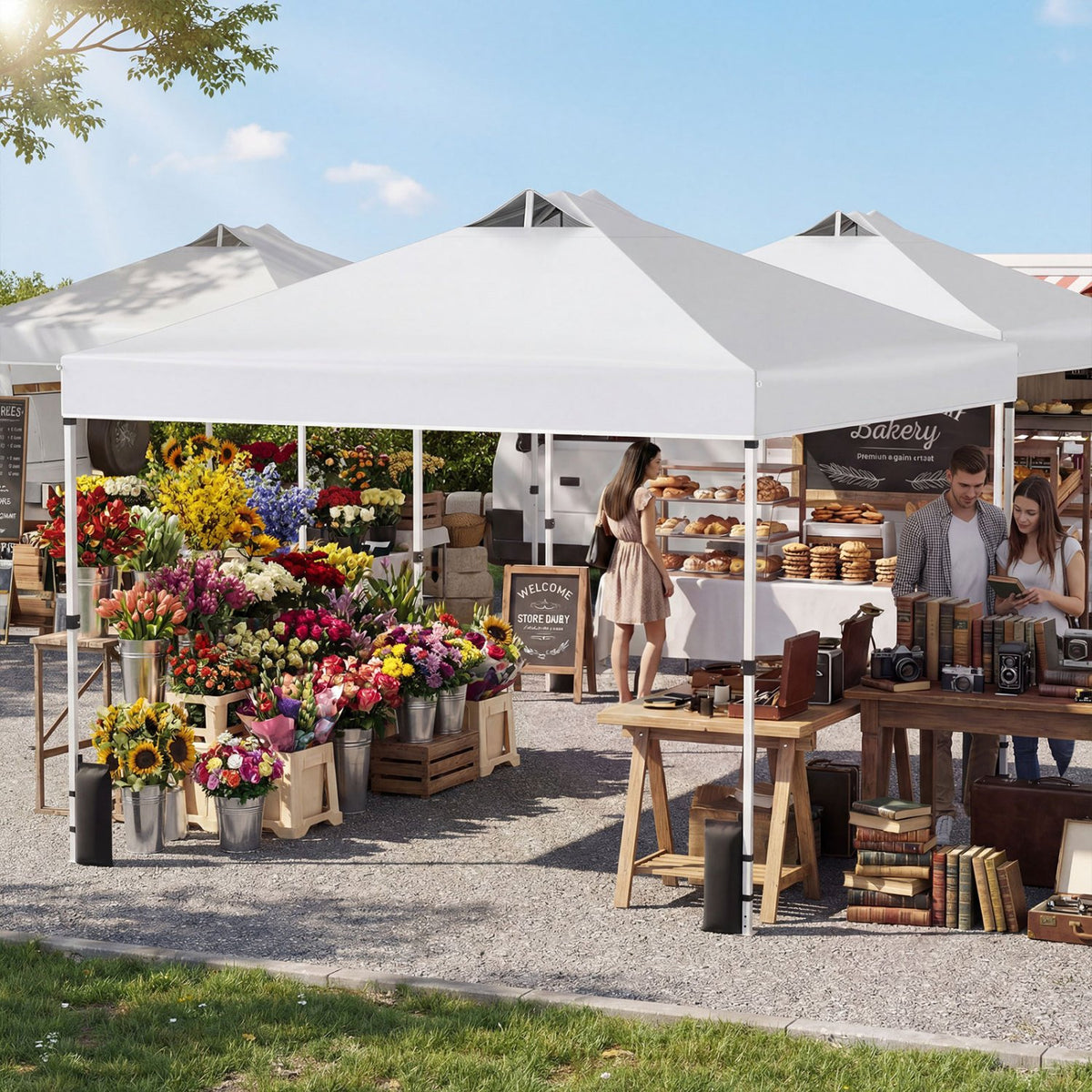 10 x 10 Feet Outdoor Commercial Pop up Canopy Tent-White view 3