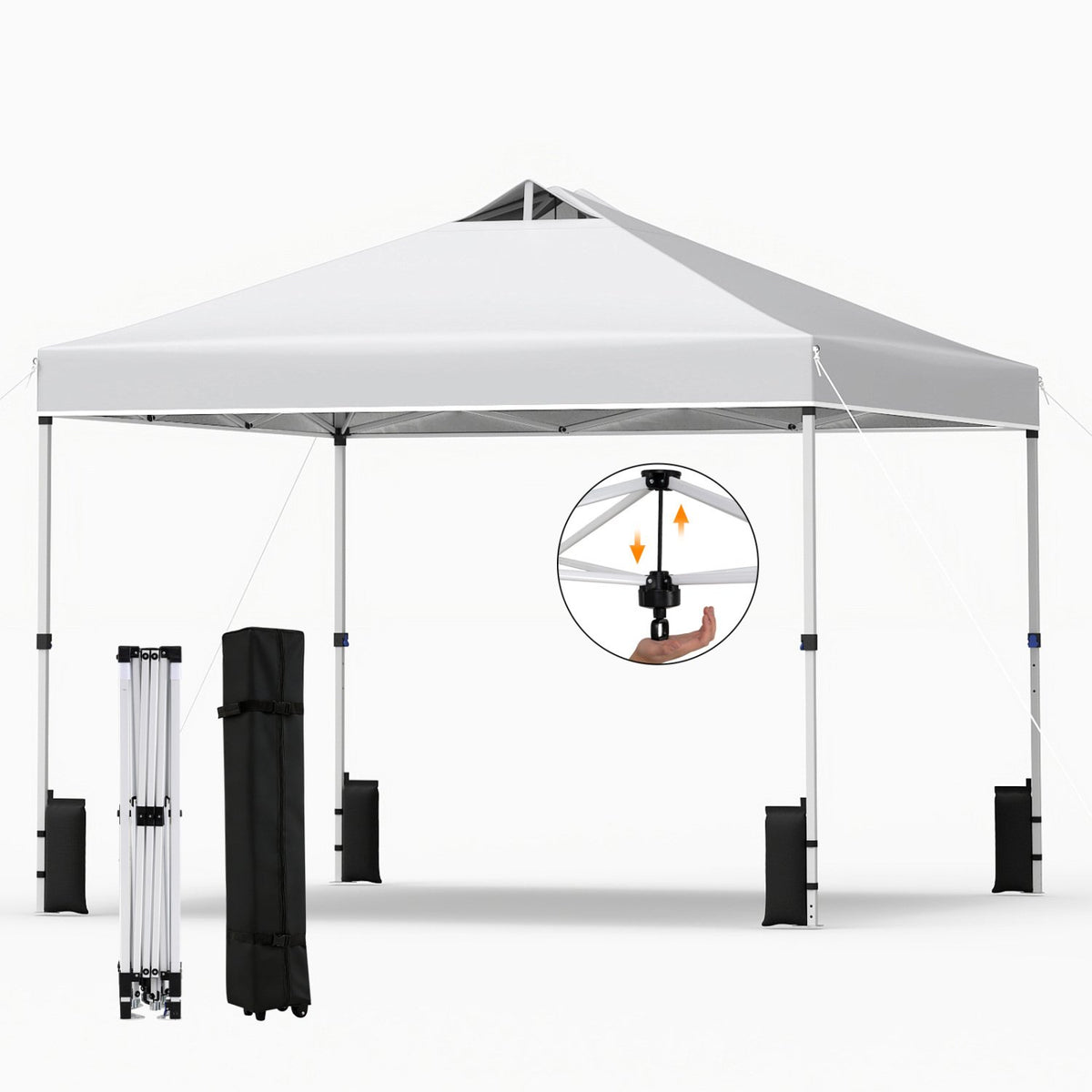 10 x 10 Feet Outdoor Commercial Pop up Canopy Tent-White view 4