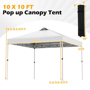10 x 10 Feet Outdoor Commercial Pop up Canopy Tent-White view 5