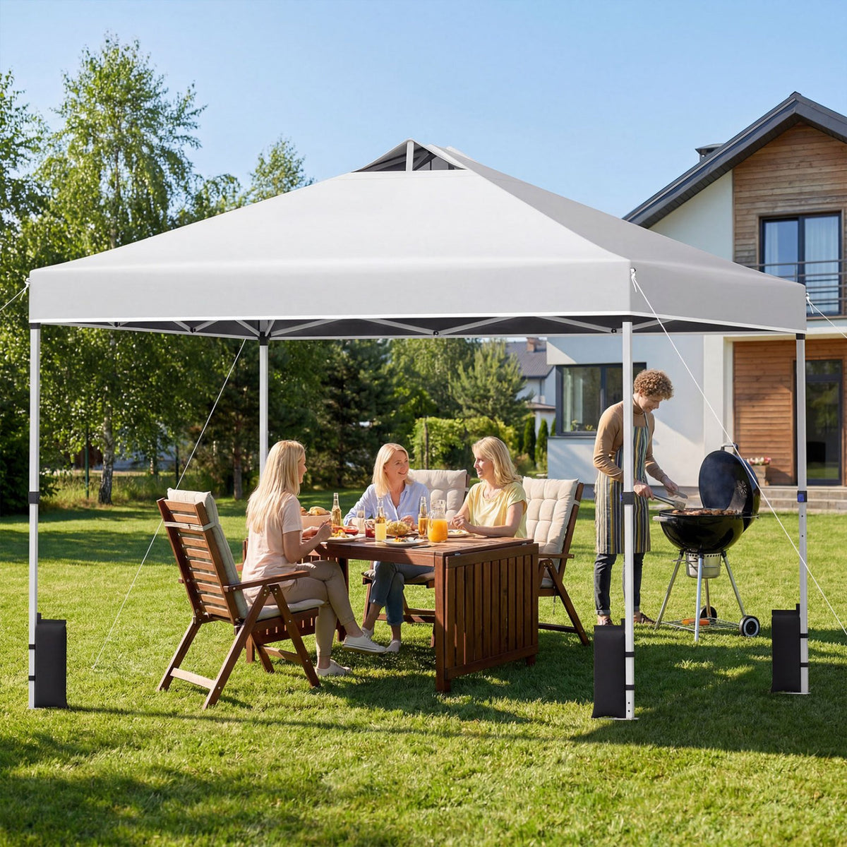 10 x 10 Feet Outdoor Commercial Pop up Canopy Tent-White view 6