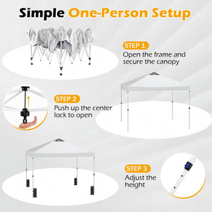 10 x 10 Feet Outdoor Commercial Pop up Canopy Tent-White view 9