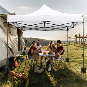 10 x 10 FT Outdoor Pop up Canopy Tent Easy Setup Gazebo Shelter with Wheeled Bag-White view 6