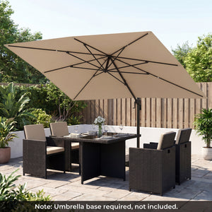 10 x 13 FT Cantilever Patio Umbrella with 360-Degree Rotation and 5 Tilt Positions-Beige view 3