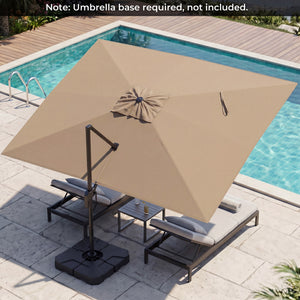 10 x 13 FT Cantilever Patio Umbrella with 360-Degree Rotation and 5 Tilt Positions-Brown view 2