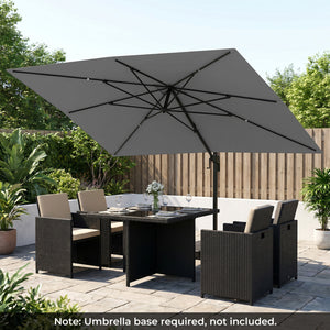 10 x 13 FT Cantilever Patio Umbrella with 360-Degree Rotation and 5 Tilt Positions-Gray view 3