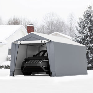 10 x 16/10 x 20 Feet Outdoor Heavy-Duty Carport with 2 Doors-10 x 16 ft view 2